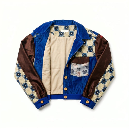 Amazigh Patchwork Jacket — Blue Edition - Tirfas