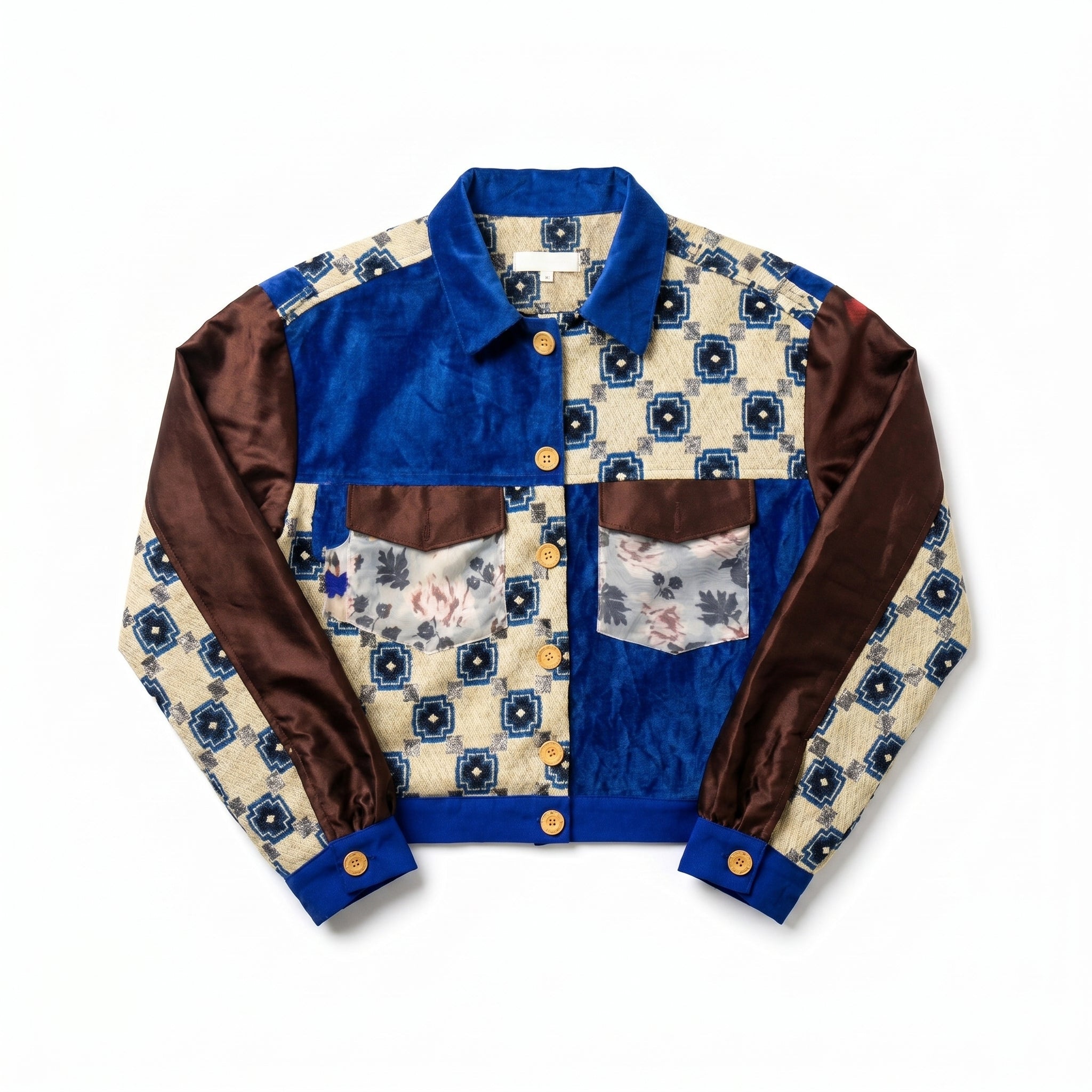 Amazigh Patchwork Jacket — Blue Edition - Tirfas