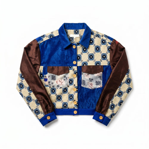 Amazigh Patchwork Jacket — Blue Edition - Tirfas