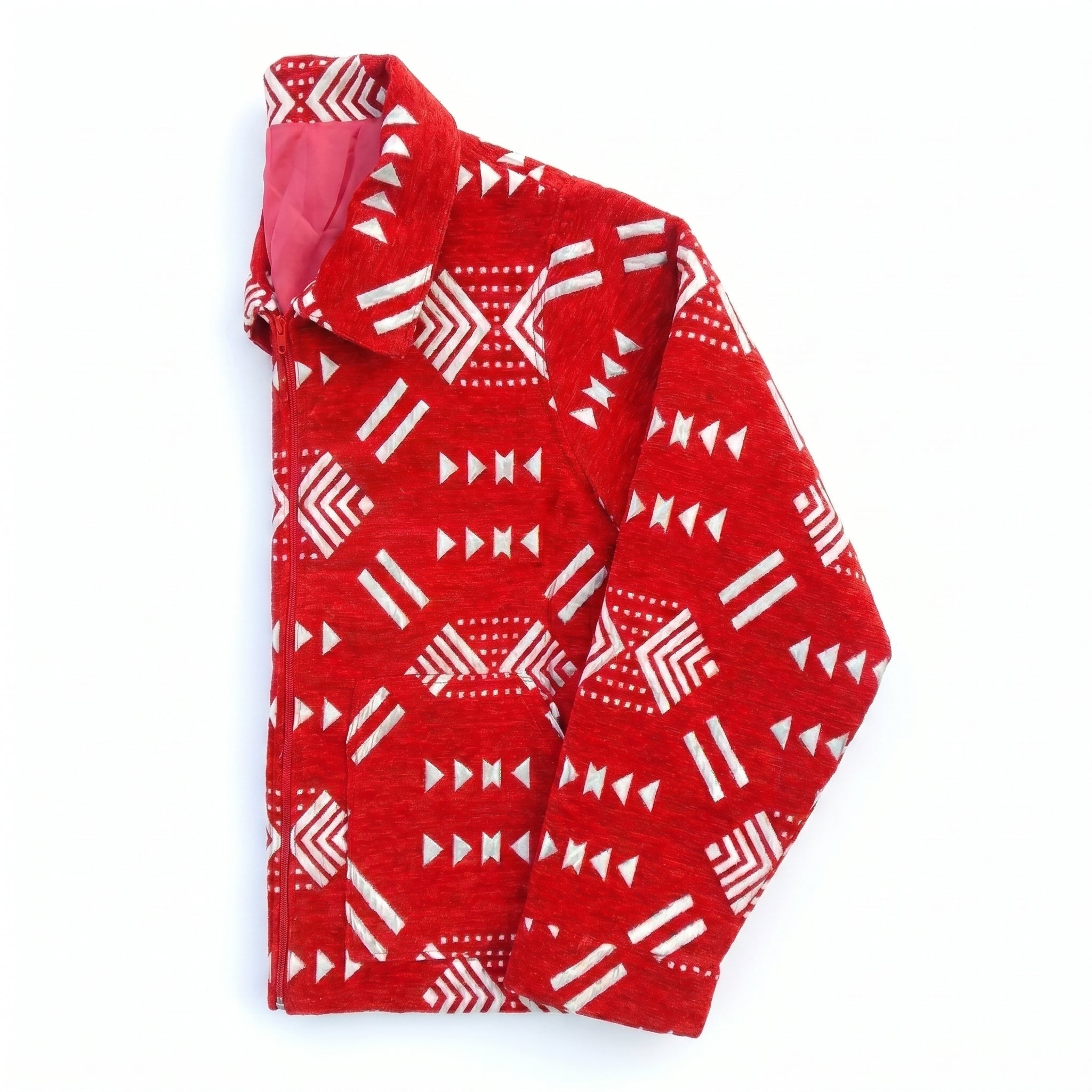 Amazigh Signature Jacket — Red & White - Tirfas