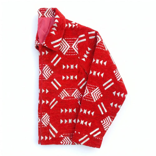 Amazigh Signature Jacket — Red & White - Tirfas