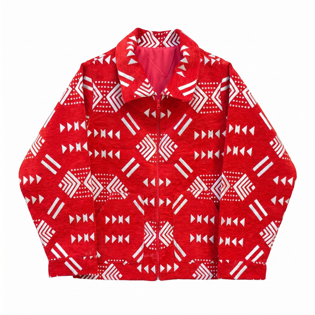 Amazigh Signature Jacket — Red & White - Tirfas