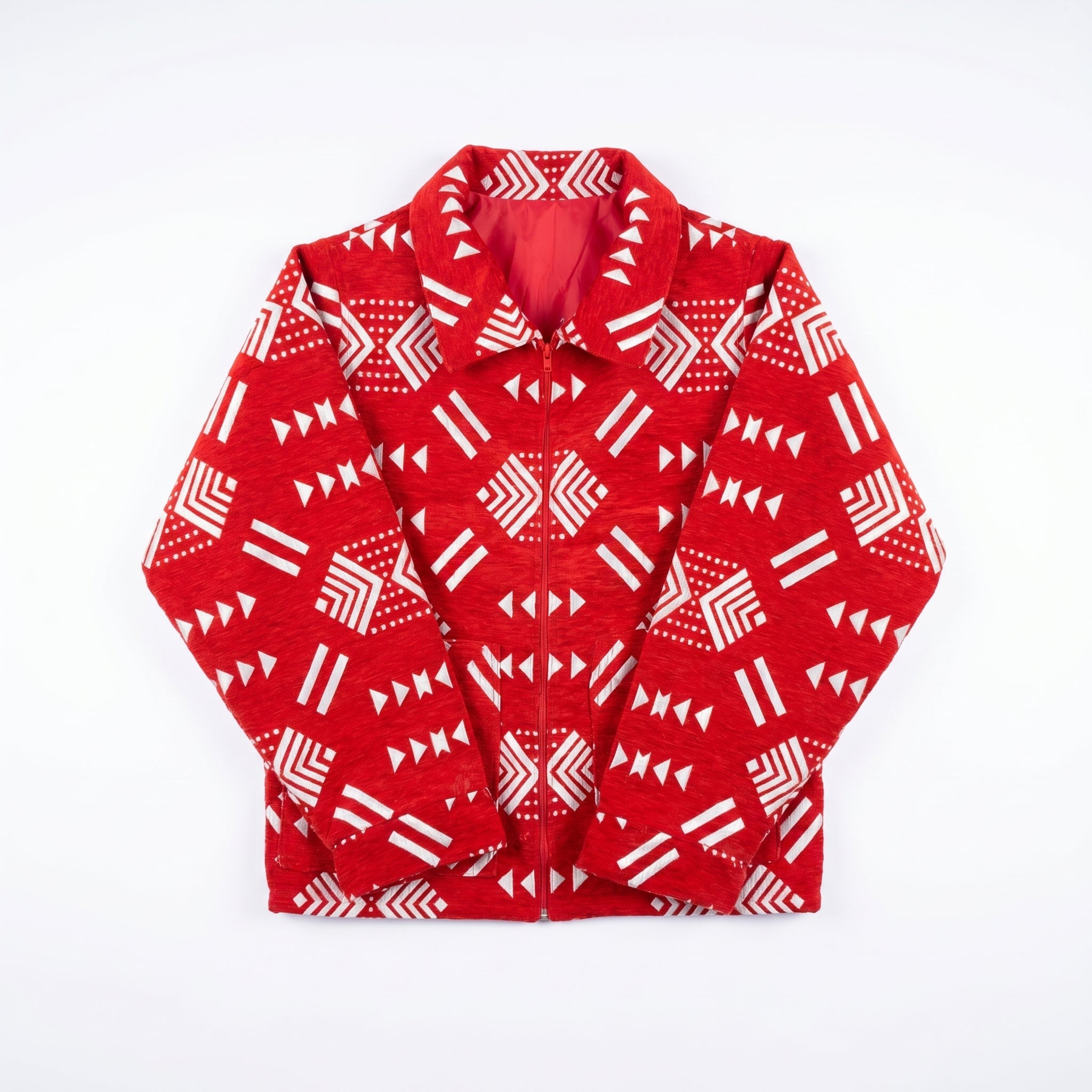 Amazigh Signature Jacket — Red & White - Tirfas