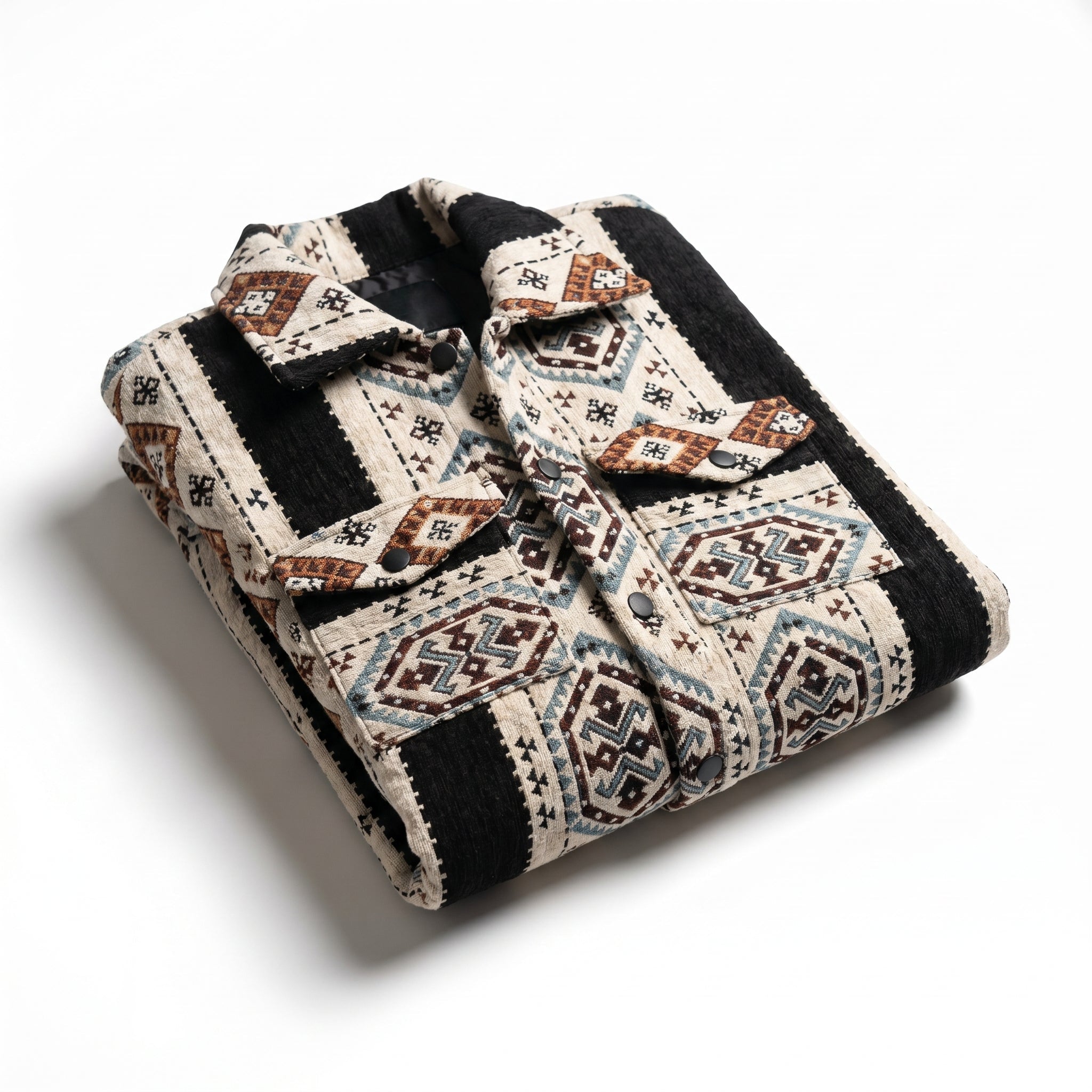 Atlas Kilim Jacket — Black & Ivory - Tirfas