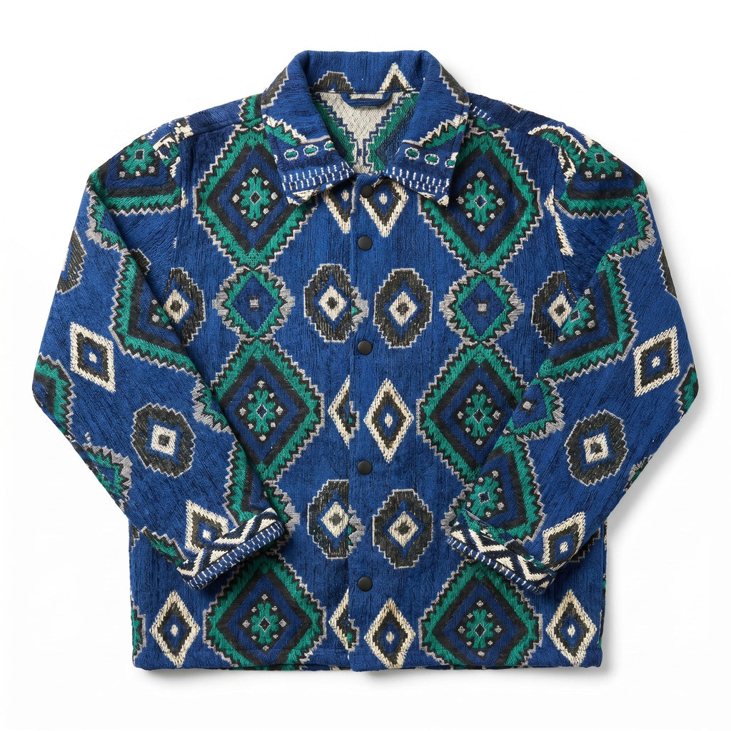 Berber Diamond Jacket — Blue & Green - Tirfas