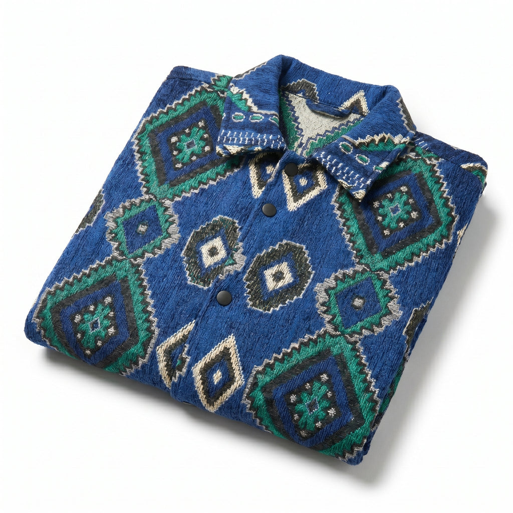 Berber Diamond Jacket — Blue & Green - Tirfas