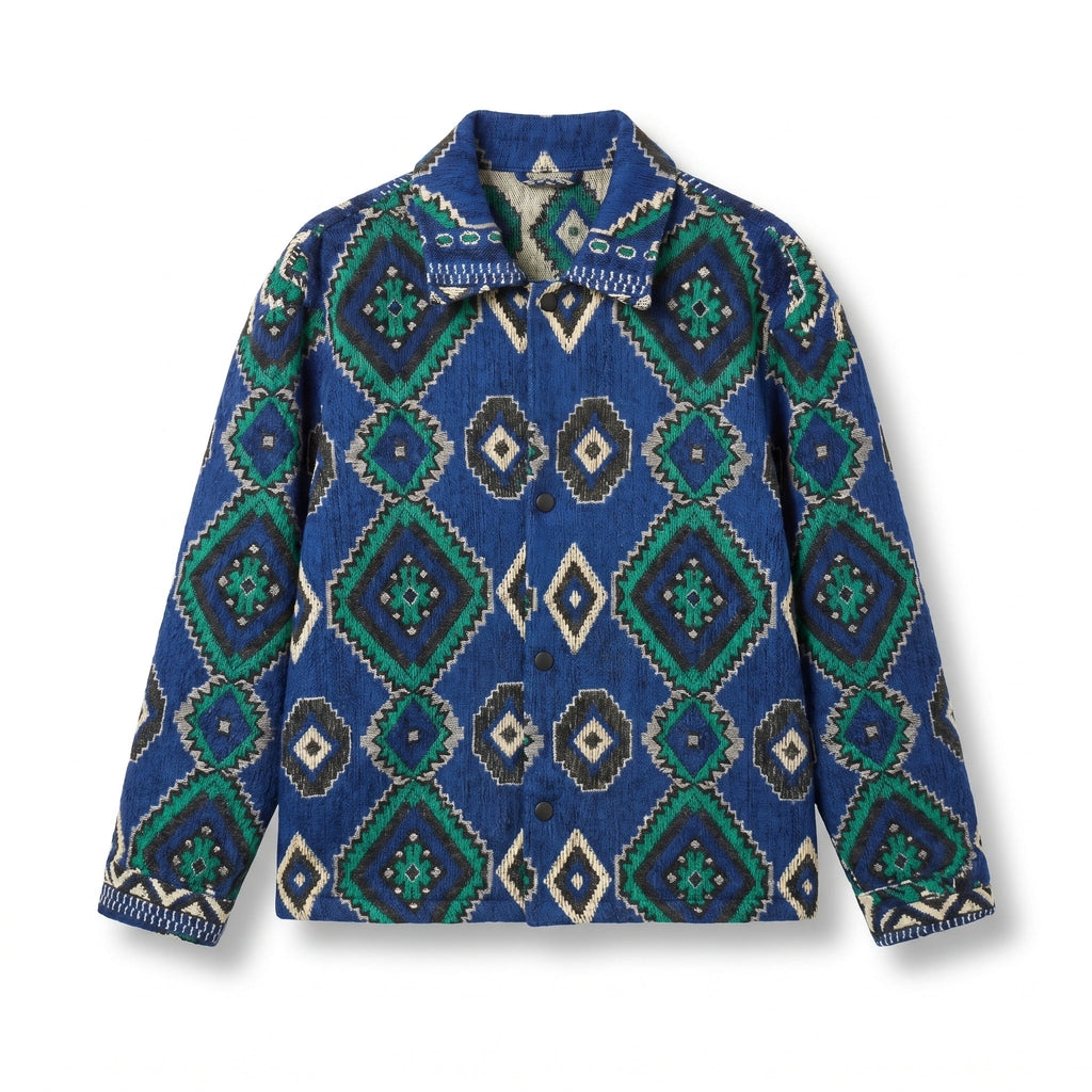 Berber Diamond Jacket — Blue & Green - Tirfas