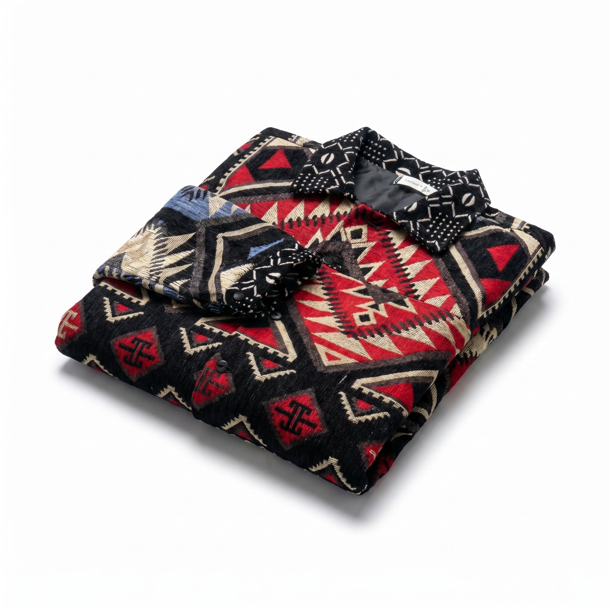 Berber Tapestry Jacket — Black & Red - Tirfas