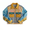 Bloom Patchwork Jacket — Teal & Mustard - Tirfas
