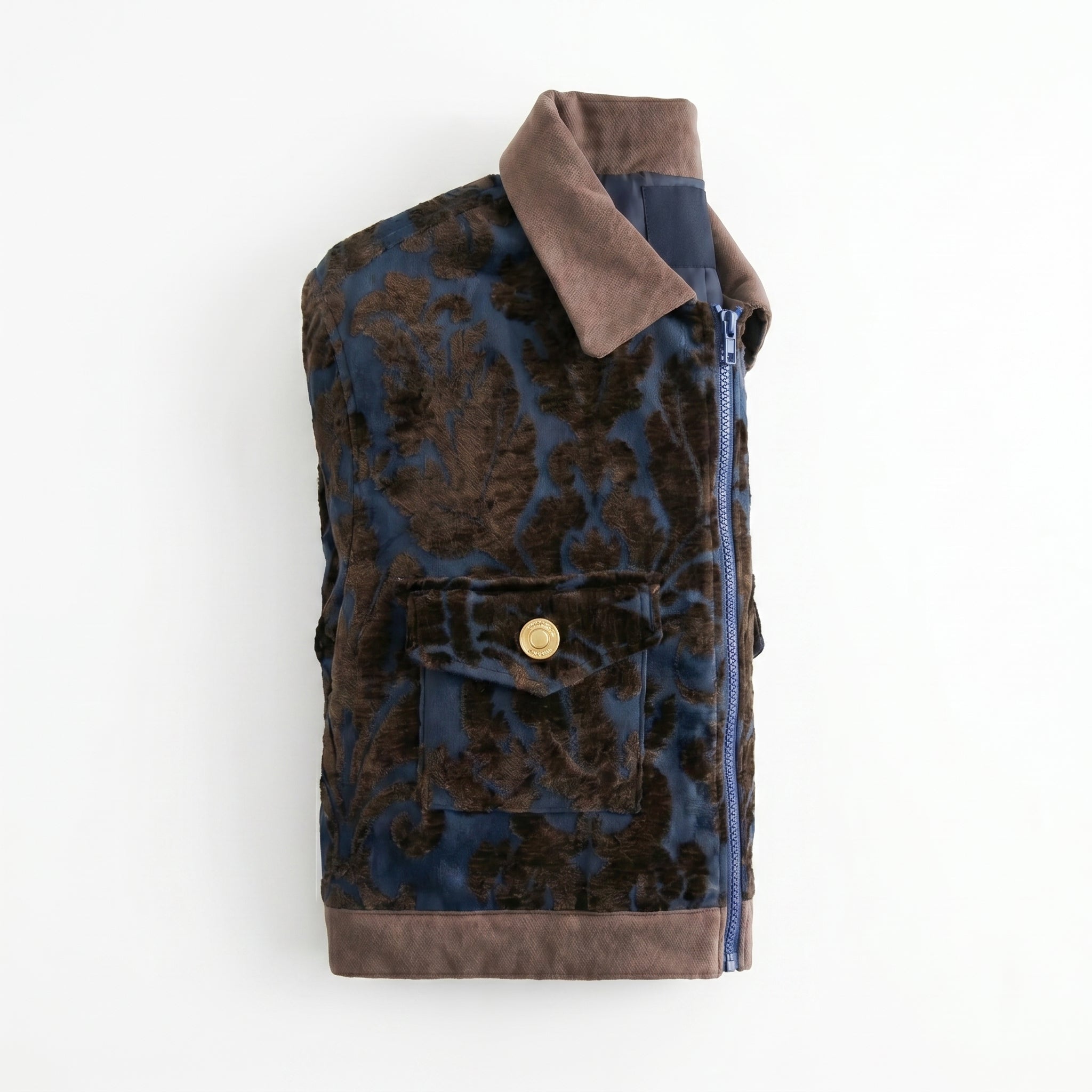 Dark Baroque Jacket — Navy & Mocha - Tirfas