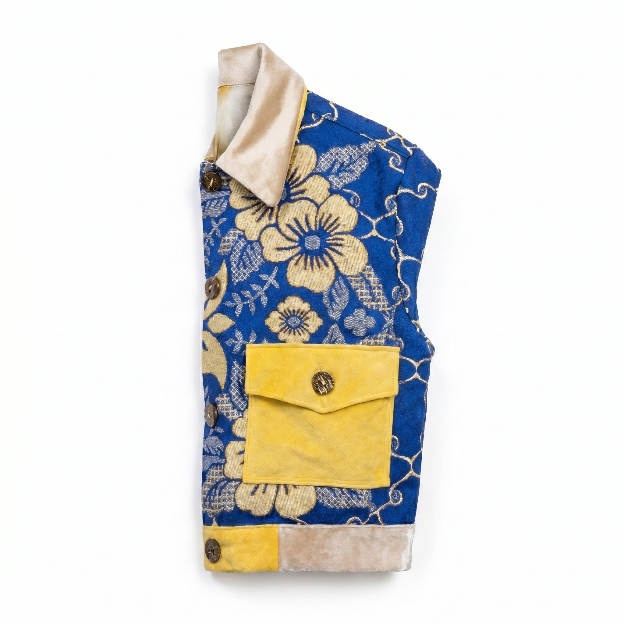 Royal Bloom Jacket — Cobalt & Mustard - Tirfas